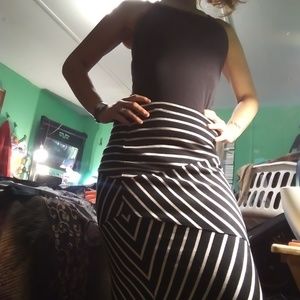 MASSIMO MED PENCIL B/W MIDI SKIRT